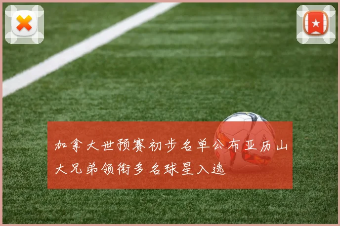 加拿大世预赛初步名单公布亚历山大兄弟领衔多名球星入选